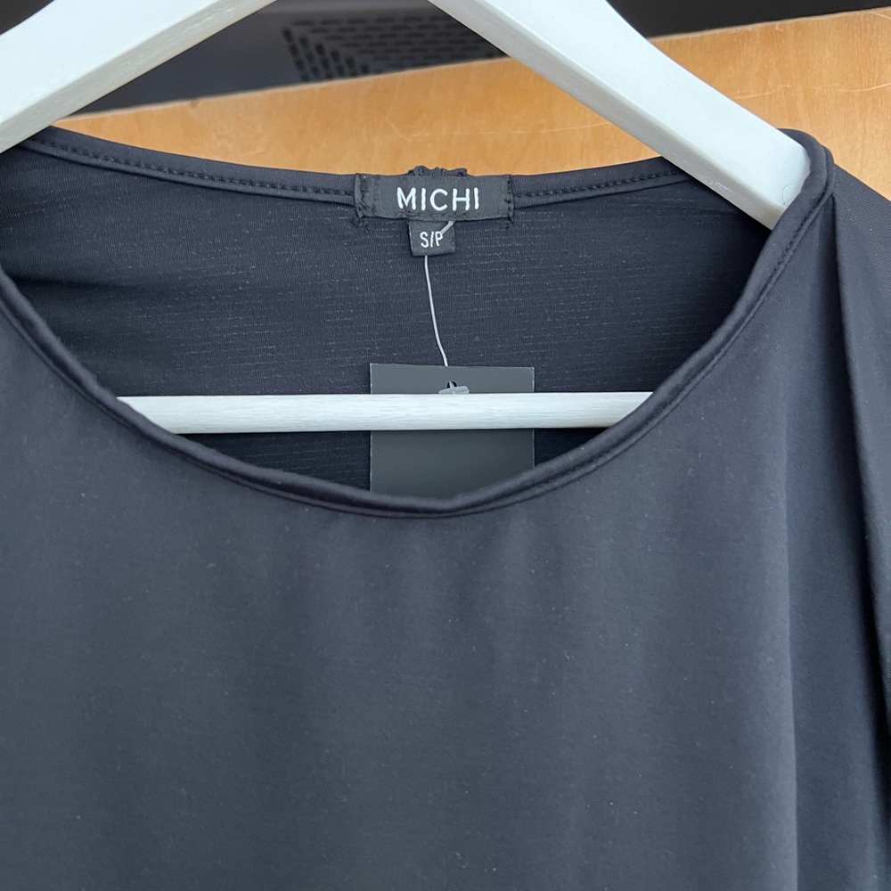 MICHI NY Black Ash Cut Out yoga tank top size small BNWT - Picture 5 of 5